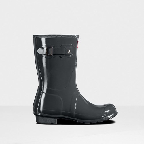 Hunter Original Gloss Short Rain Boots For Womens - NZ A6092